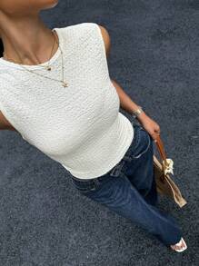 Siren Gaze New Summer Versatile Basic Texture Slim Vest For Women, Fashionable Street Wear, Going Out Tops
