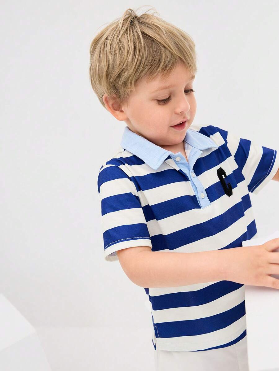 Leap Crew Leap Crew Jungen Sportlich gestreiftes Farbblock Lässig Poloshirt, bequeme Kurzarmbluse