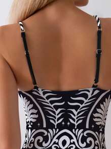 Swim Vcay 女士性感编织V领连体泳衣，适合海滩度假