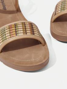 Styleloop Women Summer New Holiday Style Flat Sandals | Soft & Comfortable | Strap Design | Non-Slip & Lightweight - Brown - View 4