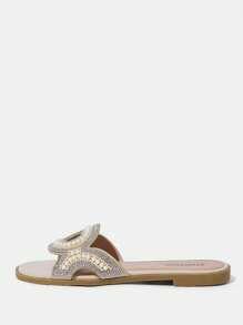 Styleloop Women's Flat Sandals, Boho Style, Retro American, Bohemian, Western Music Festival, Party Outfit For Christmas - Beige - View 2