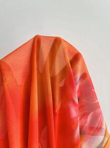 Sweetra 女士夏季海滩度假金属扣装饰V领露背上衣 - 彩色 - 查看 8