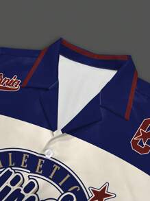 Manfinity Campus Court 数码印花衬衫套装，适合夏季的时尚 - 彩色 - 查看 5