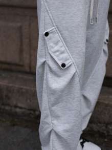 Manfinity Hypemode New Men's Pleated Casual Sweatpants, Versatile - Light Grey - View 6