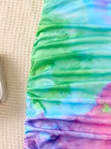 Girls' Casual Tie-Dye Colorful Dress - Multicolor - View 3