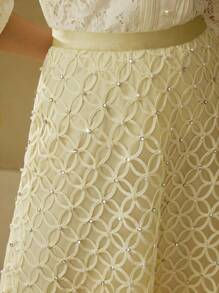 MOTF PREMIUM RUFFLE HEM RHINESTONE DETAIL SKIRT - Yellow - View 2