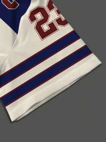 Manfinity Campus Court 数码印花衬衫套装，适合夏季的时尚 - 彩色 - 查看 3