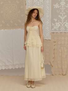 SHEIN MOD Women Apricot Color Cami Top, Bohemian Style Top - Apricot - View 7