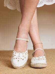 Styleloop 女士平底一脚蹬鞋，波西米亚风格，复古美式，波西米亚风，西部风，音乐节，派对装 - 白色 - 查看 3