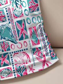 INAWLY Parte superior de tirantes estampada totalmente para mujer, casual y de vacaciones - Multicolor - Ver 4