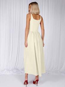 COSMINA Women Long Solid Dress, Fashion For Summer