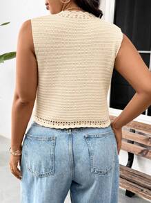 SHEIN Frenchy Plus Size Casual Vacation Knit Vest Top In Fall/Winter