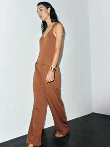 Lumivelle Women's Summer Solid Color Sleeveless Casual Jumpsuit For Everyday & Commuting