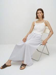 Airaco Women's Casual Cotton Stripe Skirt