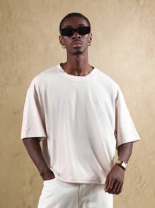 SUMWON High End Textured Boxy T-Shirt Oversized Casual Comfort Fit Streetwear Wardrobe Essential Summer Classic Tee