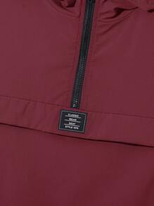 SHEIN Set de 2 piezas para niño preadolescente: Chaqueta tipo sudadera con cremallera media y pantalones con puño elástico, estilo deportivo casual para otoño/invierno - Burdeos - Ver 5