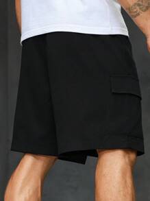 Manfinity Homme Men's Summer Casual Pants With Zipper Pockets - Black - View 2