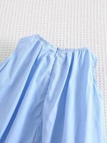 Cozy Pixies Robe décontractée et polyvalente pour bébé fille nouveau-né avec col rond et sans manches, décorée d'un nœud