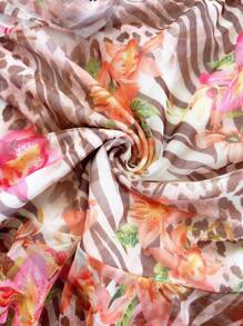 Soleia 女士节日性感花卉和动物印花 V 领系带露背上衣，适合派对、约会、婚礼、海滩、游轮、音乐节、春夏季波西米亚风度假