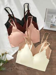 SHEIN 5pcs/Set Women Non-Wired Bras, No Wire Bra Combo Set - Multicolor - View 7