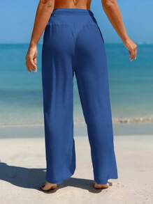 Swim Lushoire 女士度假风宽松罩衫和休闲阔腿裤套装