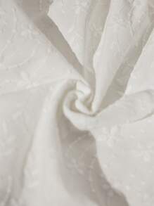 Blossori 女宝宝乡村风格白色棉质刺绣泡泡袖连衣裙 - 白色 - 查看 8