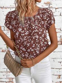 SHEIN Clasi 碎花短袖衬衫，夏季时尚