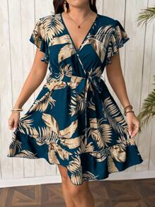 Breezaya Plus Size Casual Floral Print Dress