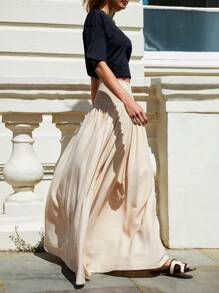 COSMINA تنورة مطوية أنيقة للمرأة للعطلات، للربيع / الصيف - أبيض - مشاهدة 4