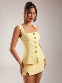 Silquee Débardeur femme monobreton métallisé, mode d'été