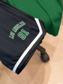 SHEIN Teenager Boy Casual Comfortable Printed Tank Top And Knit Shorts Set