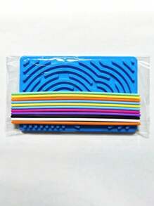 1 套 DIY 感官减压硅胶抓板玩具，硅胶扭绳活动减压板，硅胶感官活动板减压玩具 - 彩色 - 查看 7