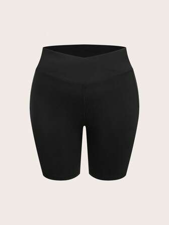 SHEIN BASICS Lässige Shorts Einfarbig für Große Größen, modisch für den Sommer