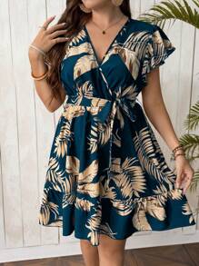 Breezaya Plus Size Casual Floral Print Dress