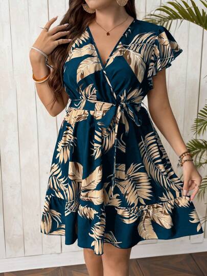 SHEIN Clasi Plus Size Casual Floral Print Dress