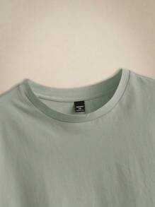 EASEVO 3pcs/Set Men Plus Size Solid Color Slim Fit Crew Neck Short Sleeve T-Shirts, Casual Knit Tees For Summer Daily Wear