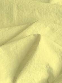 SHEIN Unity 夏季女士荷叶边简约吊带纯色A字迷你连衣裙，度假风 - 黃色 - 查看 5