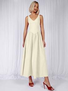 COSMINA Women Long Solid Dress, Fashion For Summer