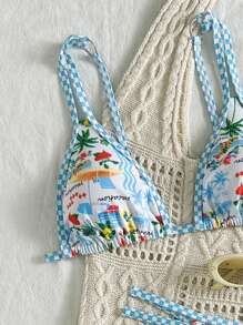Swim Mod 2pcs Women Sexy Summer Beach Fruit Print Bikini Swimsuit Set, European American Style - Multicolor - View 4