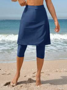 Swim Mulvari Women's Solid Color Beach Skirt Bottom/Swimsuit Bottom For Summer Beach Vacation