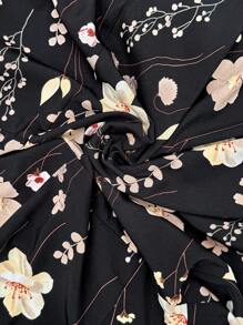 Breezaya 女式花卉印花裹身式中长连衣裙