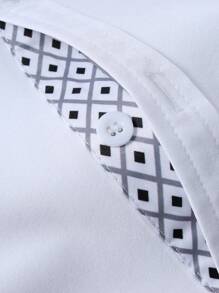 Manfinity Mode Plus Size Men Geometric Print Patchwork Long Sleeve Casual Shirt