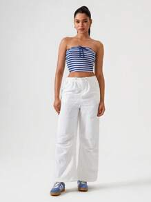 Hanevo Top tubo de mujer con estampado de rayas