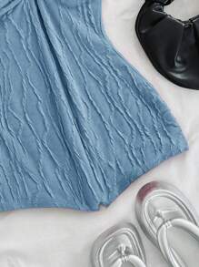 Soleia Mono último diseño de punto texturizado con espalda descubierta y giro delantero en color rojo Ancola para mujeres - Azul - Ver 4