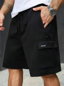 Manfinity Homme Men's Summer Casual Pants With Zipper Pockets - Black - View 1