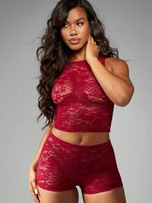 MISSGUIDED Festival Ready Two Piece Lace Co-Ord Top And Shorts Dance Costume Salsa Performance Party Club Wear