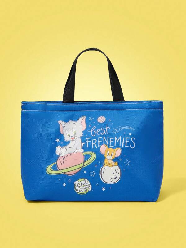 TOM & JERRY X SHEIN Sac à déjeuner isotherme à motif de bande dessinée, convient aux travailleurs de bureau et aux étudiants