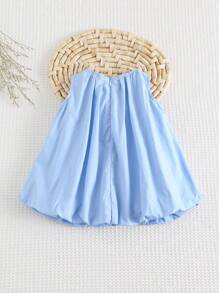 Cozy Pixies Robe décontractée et polyvalente pour bébé fille nouveau-né avec col rond et sans manches, décorée d'un nœud