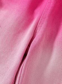 Y2K Style Girls Ombre Pink Gradient 3D Bow Decor Jeans Pants, Suitable For Street Fashion In Summer - Pink - View 3