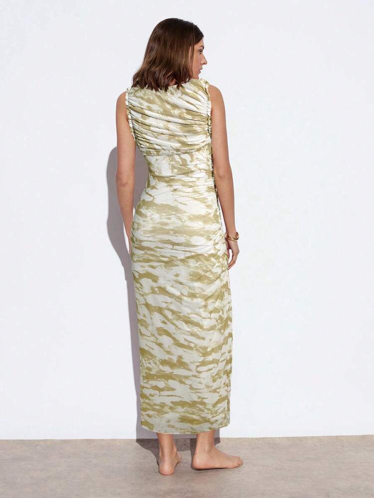 SHEIN Maija Modern Chic Party Spring & Summer New Floral Pattern Pink Maxi Dress For Women, Elegant Casual Romantic Holiday Suitable For Outing, Gathering, Wedding Guest, Vintage Style, Valentine's Day